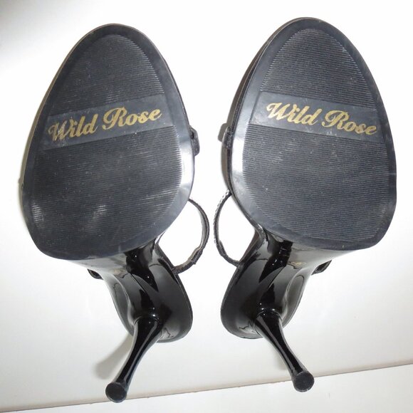 Evening dinner ladies heels shoes slides Wild Rose velvet slide heels 4", size 8 - Picture 5 of 8